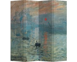 Fine Asianliving Kamerscherm Scheidingswand B160xH180cm 4 Panelen Zonopkomst Claude Monet