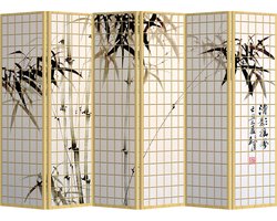 Fine Asianliving Kamerscherm Scheidingswand B240xH180cm 6 Panelen Bamboe