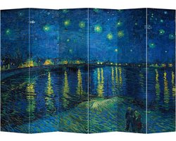 Fine Asianliving Kamerscherm Scheidingswand B240xH180cm 6 Panelen Starry Night Above Rhone van Gogh