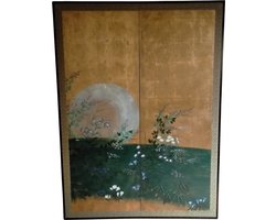 Fine Asianliving Kamerscherm van Bladgoud Handgemaakt Moonlight Dawn B100xH139cm