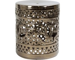 Fine Asianliving Keramische Kruk Brons Handgemaakt D33xH46cm Keramiek Bijzettafel Porselein Stoel Tuinkruk