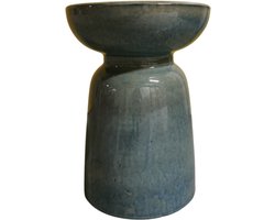 Fine Asianliving Keramische Kruk Groen Blauw Handgemaakt - Gaia D33xH46cm Keramiek Bijzettafel Porselein Stoel Tuinkruk