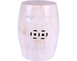 Fine Asianliving Keramische Kruk Marmerlook Handgemaakt D33xH46cm Keramiek Bijzettafel Porselein Stoel Tuinkruk