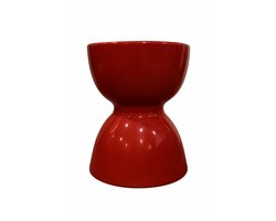 Fine Asianliving Keramische Kruk Rood Handgemaakt - Vesta D33xH46cm Keramiek Bijzettafel Porselein Stoel Tuinkruk