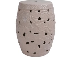 Fine Asianliving Keramische Kruk Roze Lotus Handgemaakt D33xH46cm Keramiek Bijzettafel Porselein Stoel Tuinkruk