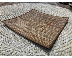 Fine Asianliving Oosters Dienblad Handgemaakt Naturel Rotan Leer L32.5xB32.5xH3cm