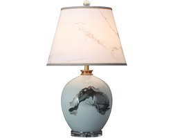 Fine Asianliving Oosterse Tafellamp Porselein Abstract Art met Kap