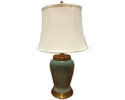 Fine Asianliving Oosterse Tafellamp Porselein Craquelle Mint