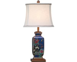 Fine Asianliving Oosterse Tafellamp Porselein met Kap