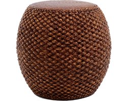 Fine Asianliving Poef Handgevlochten Narcis Rotan Bruin D40xH42cm Chinese Meubels Oosterse Kast