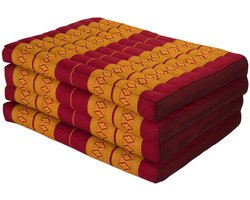 Fine Asianliving Thais Kussen Matras Gevouwen 80x200x8cm Mat Kussen XXXL Thai Oranje Meditatie Mat Matras