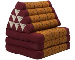 Fine Asianliving Thais Kussen Meditatie Driehoek Vloer Ligmat Yoga Uitklapbaar Kapok 50x175x8cm Thais Oranje Meditatie Mat Matras