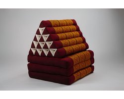 Fine Asianliving Thais Kussen Meditatie Driehoek Vloer Ligmat Yoga Uitklapbaar Kapok 54x180x6cm XL Thai Oranje Meditatie Mat Matras