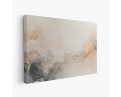 FineArtia - Abstracte pastel kunst - Canvas Schilderij - 120 x 80 cm - Woonkamer Decoratie - Beige;Bruin;Creme - Slaapkamer Schilderij - Wanddecoratie