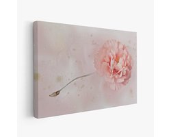 FineArtia - Elegante roze bloemfocus - Canvas Schilderij - 150 x 100 cm - Woonkamer Decoratie - Rosegoud;Roze - Slaapkamer Schilderij - Wanddecoratie