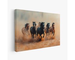 FineArtia - productA - Canvas Schilderij - 120 x 80 cm - Woonkamer Decoratie - Beige;Creme;Zwart - Slaapkamer Schilderij - Wanddecoratie