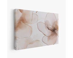 FineArtia - Zacht Pastel Watercolor Bloemen - Canvas Schilderij - 150 x 100 cm - Woonkamer Decoratie - Rosegoud;Roze;Wit - Slaapkamer Schilderij - Wanddecoratie