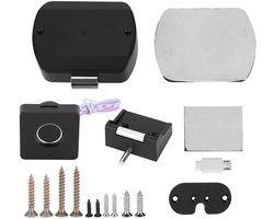 Fingerprint Lock, Intelligent Fingerprint Lock Smart Drawer Cabinet Lock for Home Office Wardrobe Furniture Black