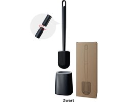 Finity Shop - WC Borstel met houder - Toiletborstel met houder - Zwart - Praktisch, Hygiënisch en Stijlvol voor Elke Badkamer of Toilet