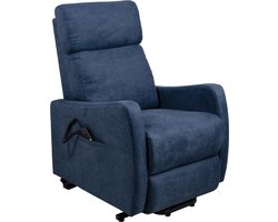 Finlandic F-101 elektrische relax en sta op stoel blauw, gebruiksklaar geleverd, verrijdbaar, tot 120 kg gebruikersgewicht - tussen 1,55 en 1,75m lichaamslengte