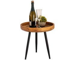 Finn | Bijzettafel | Hout | Ø 40 of 50 cm | bijzettafel | bijzettafel buiten | bijzettafel industrieel | salontafel | klein bijzettafeltje | Wood Selections