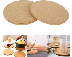 Finnacle - 4-delige ronde pannen onderzetterset van kurk - 17 cm - Ideaal voor elke pan - Kurken onderzetters voor een stijlvolle tafel