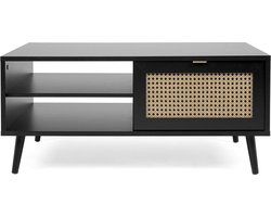 Finori - Salontafel - Vienna - 55A - zwart - en - rattanprint