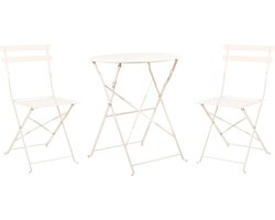 FIORI - Bistroset voor 2 - Gebroken wit - Staal