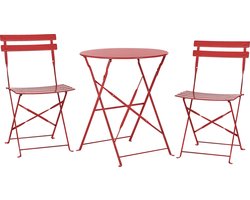 FIORI - Bistroset voor 2 - Rood - Staal