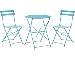 FIORI - Bistroset voor 2 - Turquoise - Staal