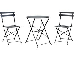 FIORI - Bistroset voor 2 - Zwart - Staal
