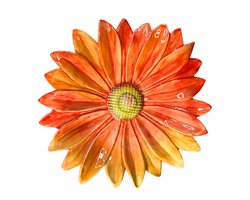 Fiori Schaal rood oranje XL 45CM fruitschaal aardewerk | FR02 | Piccobella Italiaans Servies