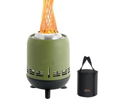 Fire Bowl with Storage Bag Portable Fire Pit for Wood/Pellets Burning Mini Table Fireplace for Balcony Camping Stainless Steel 15x24cm Green - Non-Smoking
