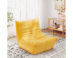 Fireside Stoel – Lazy Sofa – Zitzak – Relaxstoel – Loungestoel – Geel – Ergonomisch Ontwerp – Suède Bekleding