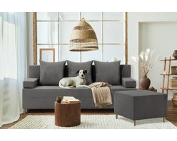 Fireze set – bank + poef = comfort 3-in-1 --- bank met slaapfunctie--- Poso-022