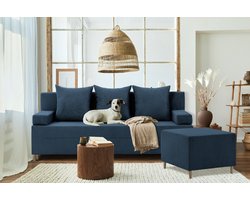 Fireze set – bank + poef = comfort 3-in-1 --- bank met slaapfunctie--- Poso-05