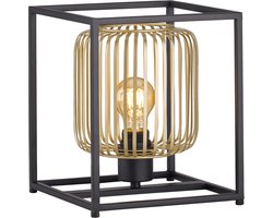Fischer & Honsel Caydo - Tafellamp - 20 x 23 x 25 cm - 1x E27 max. 40,0 W (excl.) - Zwart/Goud
