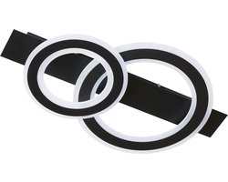 Fischer & Honsel Circle - Plafondlamp - LED 20 W - Dimbaar - Instelbare lichtkleur - Incl. afstandsbediening - Satijn acrylglas - Zwart