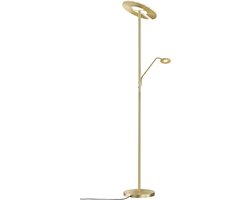 Fischer & Honsel Dent - Klassieke Vloerlamp - hoogte 180 cm - 1x LED 8 W + 1x LED 37 W - 5400 lumen - 3 kleurtemperaturen - Dimbaar - Goud