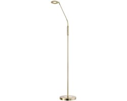 Fischer & Honsel Dent Vloerlamp - Klassieke LED leeslamp - 150 cm - 1x 6W - Dimbaar - 3 kleurstanden - Goud/messing