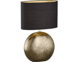 Fischer & Honsel Foro - Design tafellamp met zwarte lampenkap - 1x E27 max. 40W - Brons/zwart