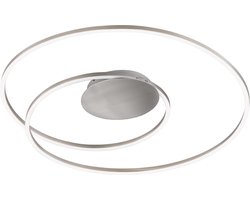 Fischer & Honsel Holy - Moderne plafondlamp - LED 33W - Ø 49cm - Dimbaar - Instelbaar warm tot koel wit licht - Zilver