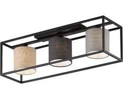 Fischer & Honsel Isko - Plafondlamp met 3 lampenkappen - 3x E14 (excl.) - Zwart Metaal