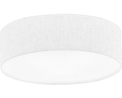 Fischer & Honsel Maat - Plafondlamp - metaal/linnen - Ø45cm - 3xE14 (excl.) - Wit/Wit