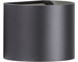 Fischer & Honsel Matteo - Wandlamp up & down - IP54 - 6W LED - 3000K - 620 lumen - 10 x 12 x 14 cm - Zwart