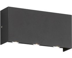 Fischer & Honsel Niarobi - Wandlamp up & down - 6 x 1.5W - IP54 - LED - Warm wit licht (3000K) - Zwart