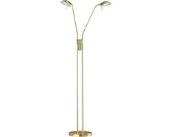 Fischer & Honsel Pool TW Vloerlamp - Klassieke leeslamp - 160 cm - LED 2 x 5W - Dimbaar - Verschillende lichtkleuren - Goud