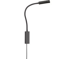 Fischer & Honsel Raix - Moderne nachtlamp met flexibele arm - 3000K - LED 5W - Zwart