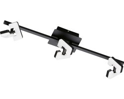 Fischer & Honsel Ray - Plafondlamp/opbouwspot - 3-licht - 14W - 3000K - 1900 lumen - Kantelbaar- Zwart/Wit
