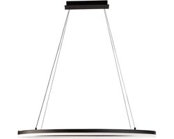 Fischer & Honsel Sirko - Moderne ovale Hanglamp - 100 cm - LED 38W - 3 Lichtkleuren - Dimbaar - Zwart